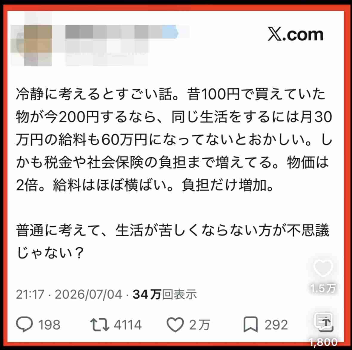 【食品別】高いと思い始める値段