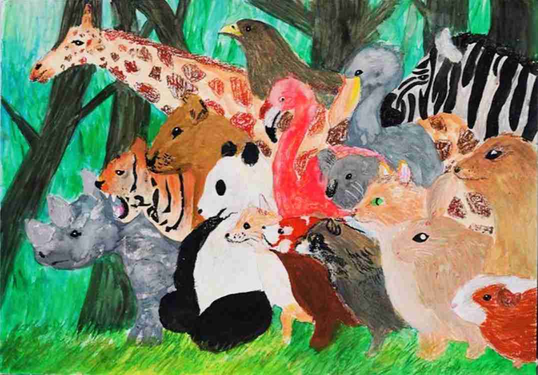 絵画の動物を貼るトピ