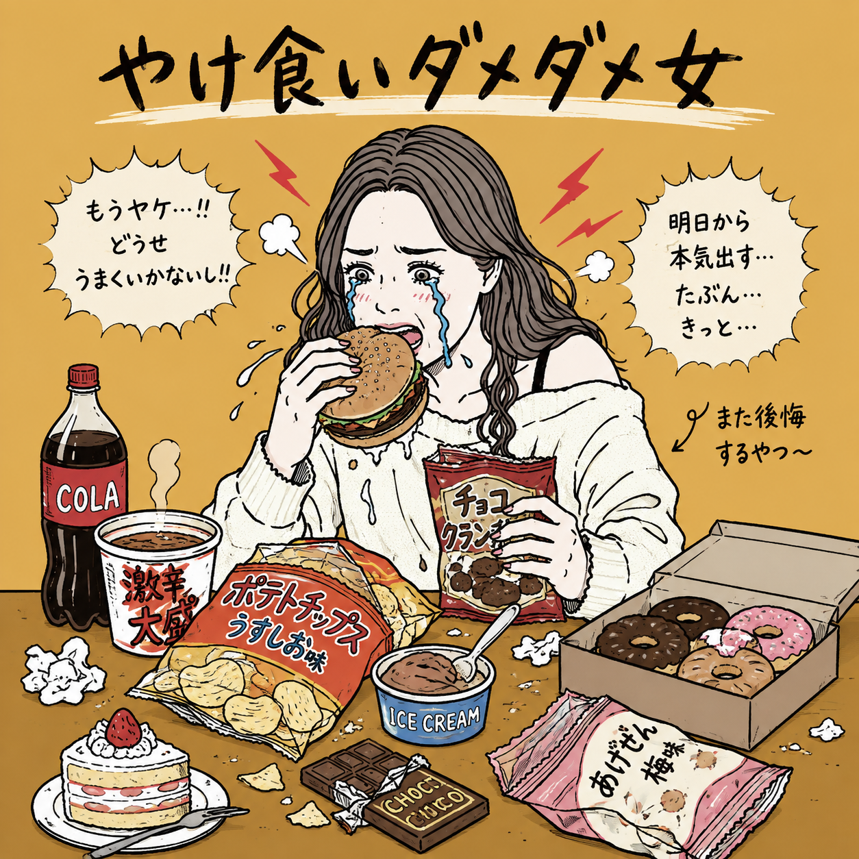 やけ食いしてる人！何がありましたか？