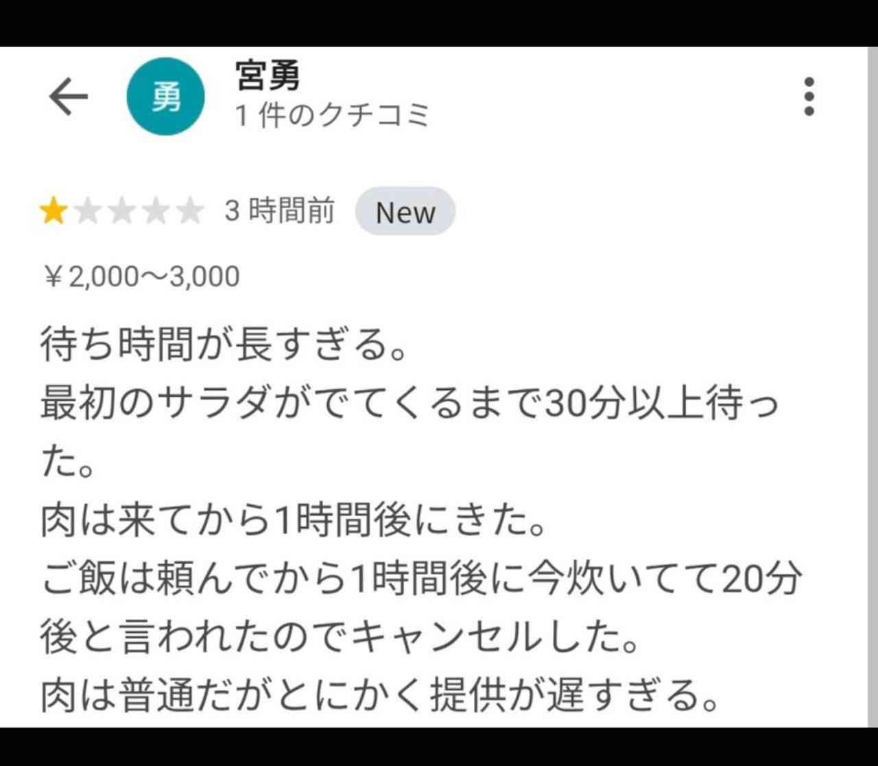 料理注文から何分待てる?