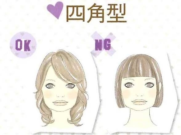 四角顔の髪型について