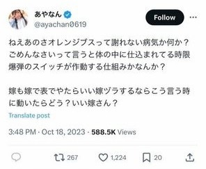 あやなん号泣「東海オンエア奥さま会」へ「入りたかったな」未練たらたらに相次ぐ反発…峯岸みなみ夫婦に“暴言”投稿