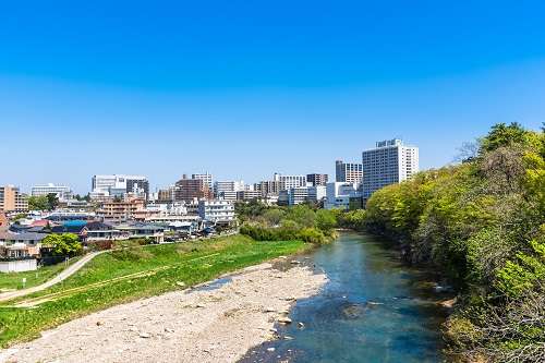 田舎の景色と都会の景色