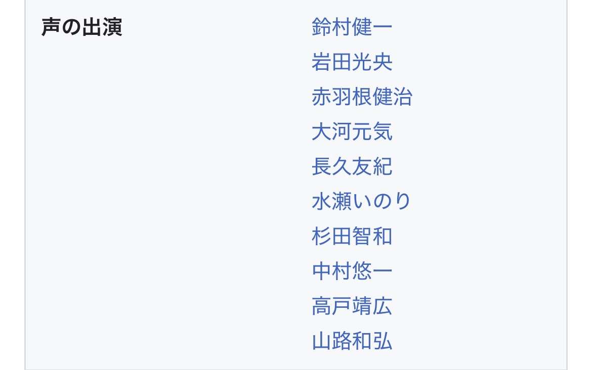 声優が豪華なアニメや映像作品