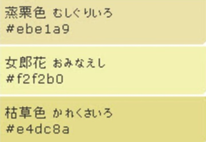 色の名前をあげていこう