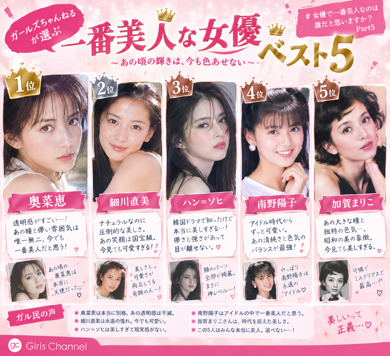 女優で一番美人なのは誰だと思いますか?Part5