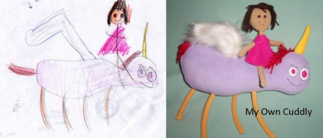 子供の落書きをぬいぐるみにするとかわいい