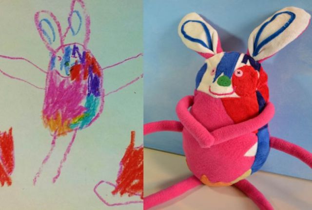 子供の落書きをぬいぐるみにするとかわいい