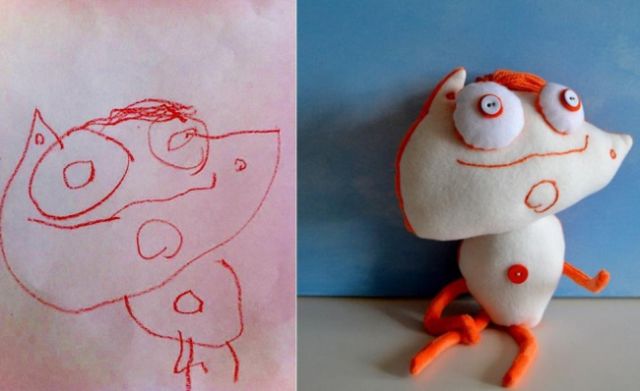 子供の落書きをぬいぐるみにするとかわいい