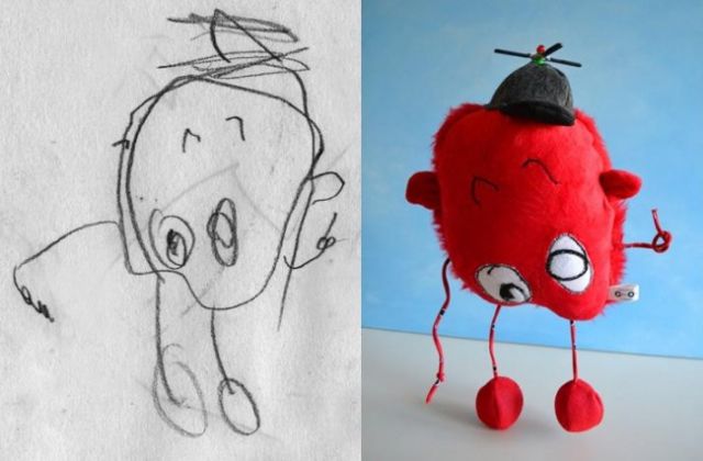 子供の落書きをぬいぐるみにするとかわいい