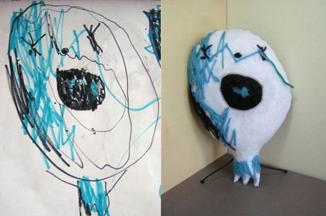 子供の落書きをぬいぐるみにするとかわいい