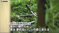 草刈り機の刃が首に当たる　３歳女児死亡(日本テレビ系（NNN）) - Yahoo!ニュース