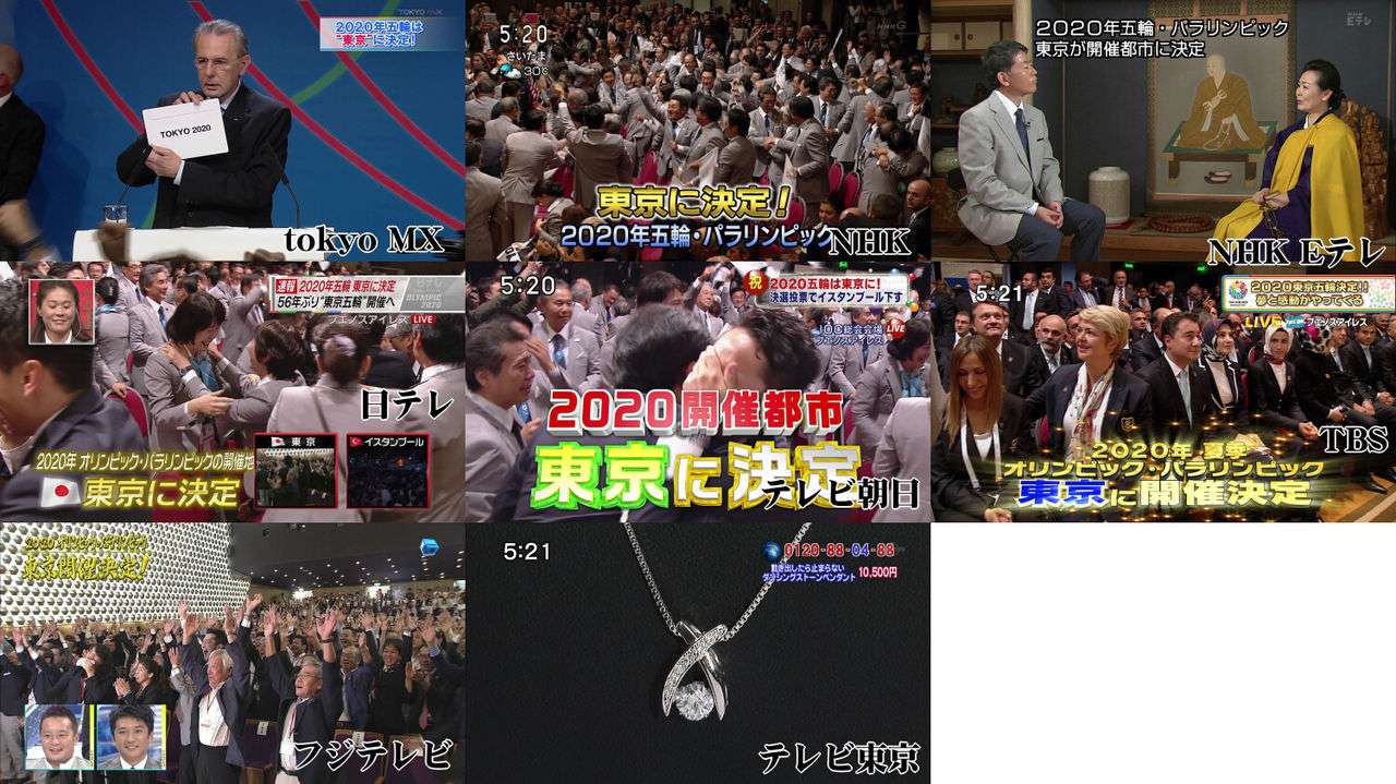 東京オリンピック決まった瞬間のテレビ東京ww