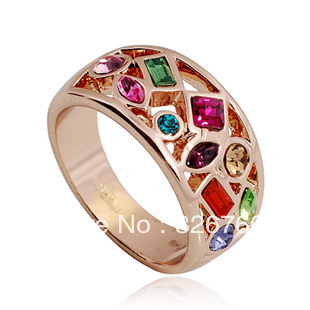 Italina Red Apple counters authentic wholesale luxury crystal cocktail wide version finger rings female kedol RR23-in Rings from Jewelry on Aliexpress.com