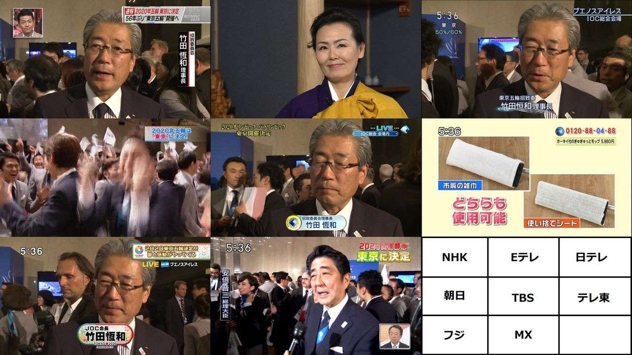 東京オリンピック決まった瞬間のテレビ東京ww