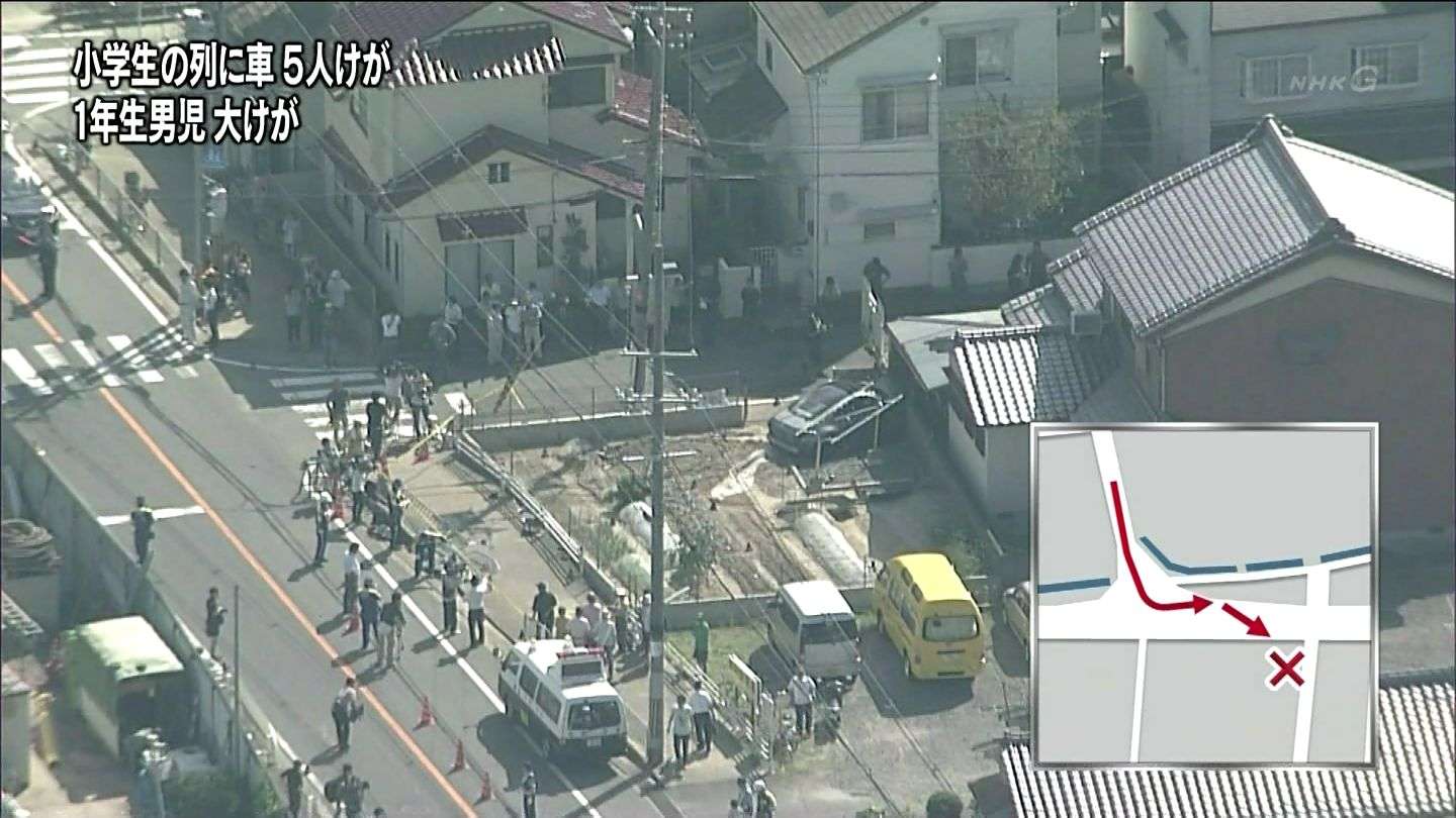 登校中の児童に車突っ込む…小1意識不明の重体