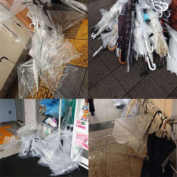 これが日本のおもてなし？傘のポイ捨てマナーが悪く危険だと話題に