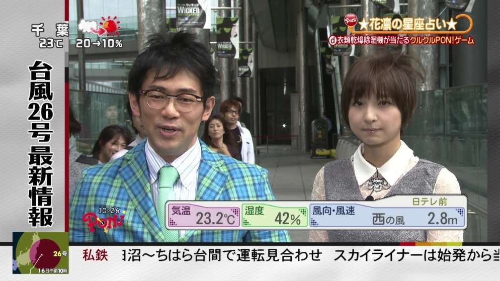 篠田麻里子、台風の風で放送事故