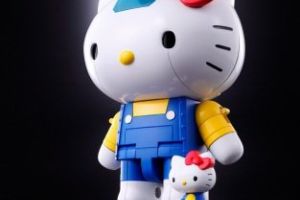 キティさん、超合金ロボになる 変形してロケットパンチをくりだす