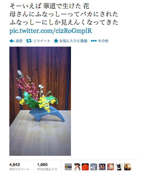 女子高生が華道で生けた花がふなっしーにしか見えないと話題にww