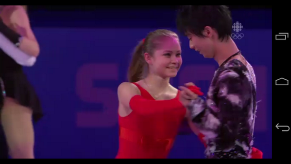 仲睦まじい羽生結弦とリプニツカヤをご覧ください