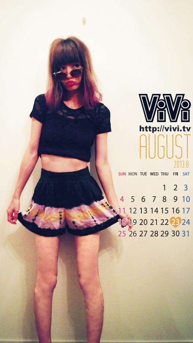 ViVi2013年8月カレンダー壁紙(木下優樹菜)| NET ViVi 