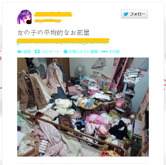 【衝撃】これが女の子の平均的な部屋らしいww