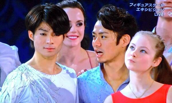 仲睦まじい羽生結弦とリプニツカヤをご覧ください