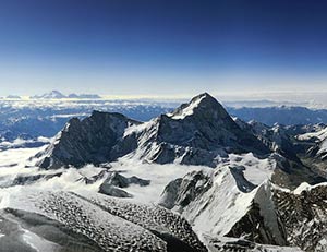 Mount Everest-Monte Everest -360 panorama view from summit - Climbing Mt Everest - Nepal Trekking-panoramic photo from top of Mont Everest