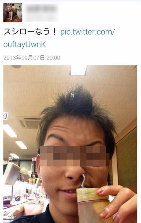 【バカッター】『スシロー』で醤油を鼻の穴に突っ込んで写真をツイートし公開　もちろん炎上