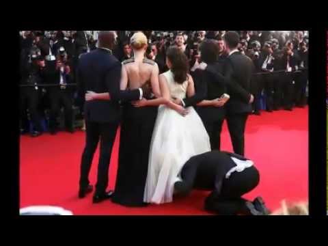 Man Dives Under America Ferrera's Dress at Cannes 2014 (FULL VIDEO) - YouTube