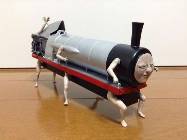 プラモデル作り好きが作った機関車が不気味すぎるww