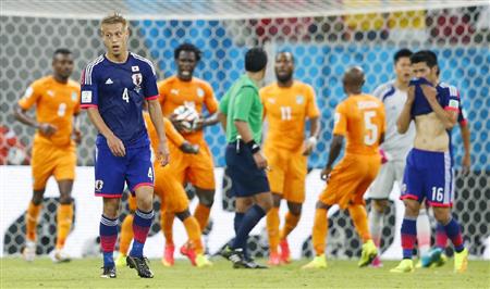 【サッカーW杯】日本、本田圭佑が先制点も1-2でコートジボワールに逆転負け