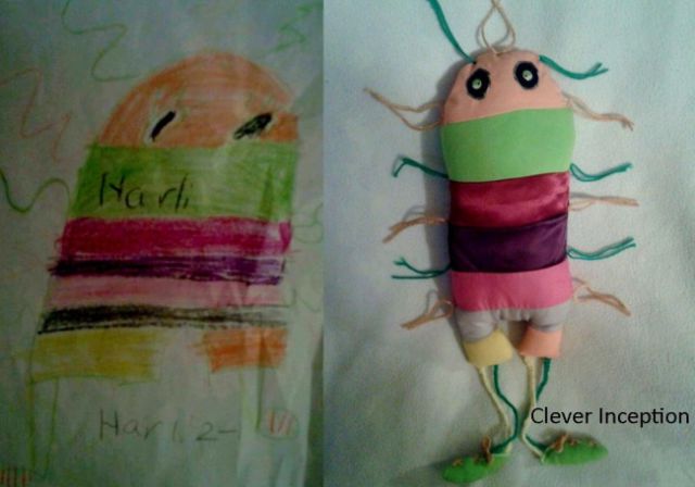 子供の落書きをぬいぐるみにするとかわいい