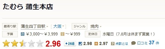 たむらけんじ「うちの焼き肉店を食べログで評価してくれたら無料にするよ！」
