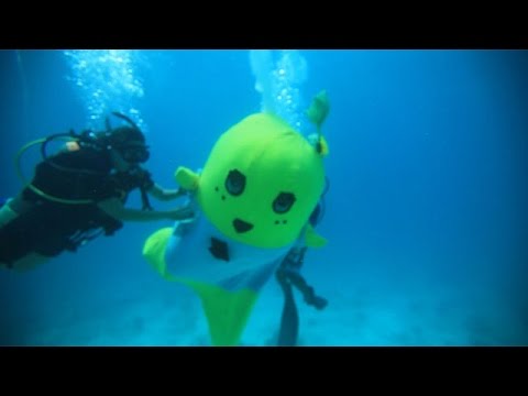 【公式】ふなっしー生まれてはじめて海に潜る - YouTube