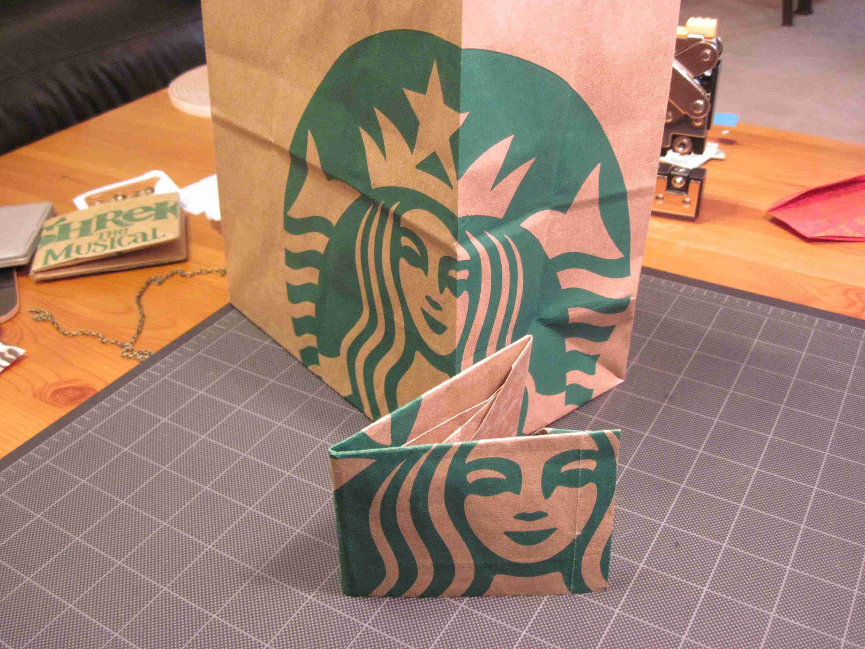 Origami Starbucks Paper Bag Wallet - YouTube