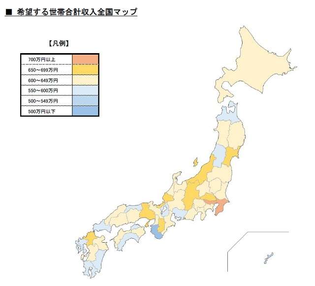 都道府県別の「結婚相手に望む年収」東京都の女性は平均577万円