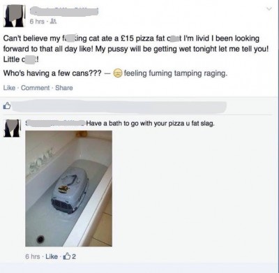 'Sick, twisted b****': Outrage after woman 'locks cat in cage and puts it in the bath'… because it ate her pizza | Metro News