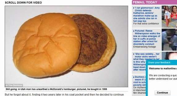 「ハンバーガーは腐らない」の都市伝説にマクドナルドが回答