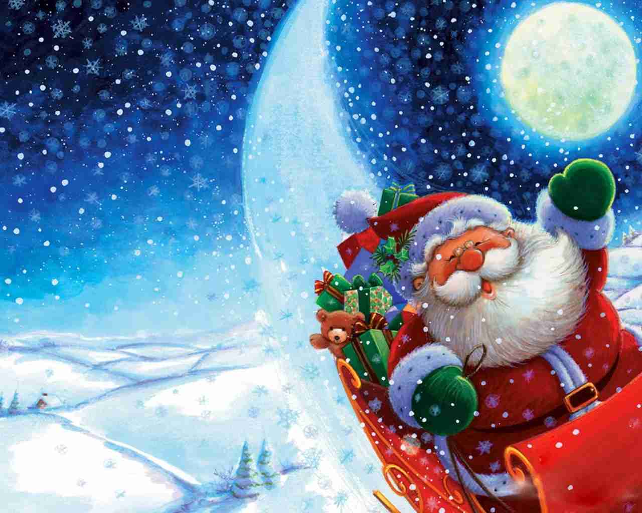 クリスマスの壁紙を貼るトピ