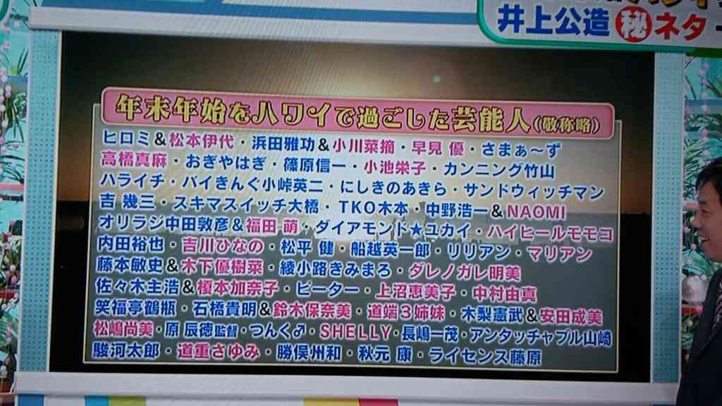 年末年始をハワイで過ごした芸能人