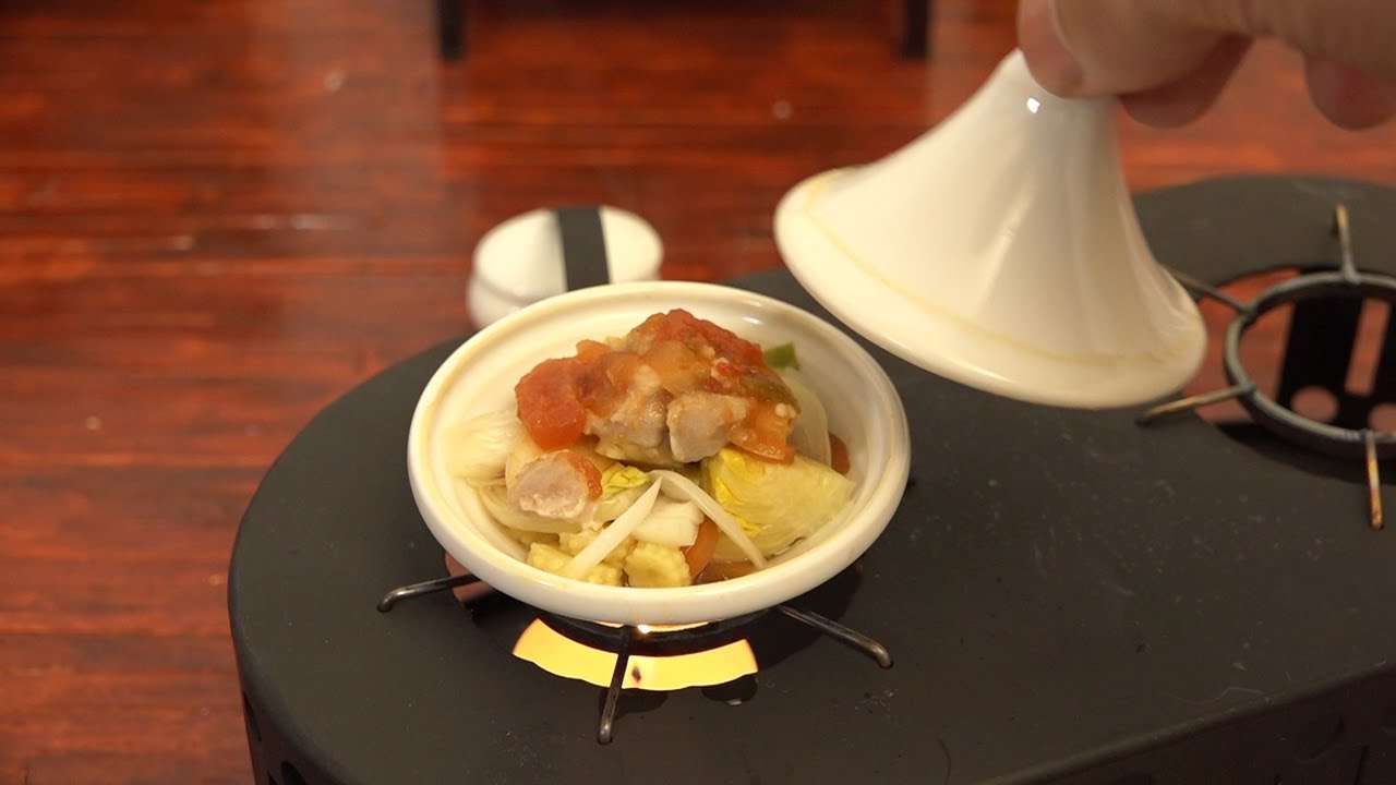Mini Food tajine ミニチュア料理 タジン鍋 - YouTube