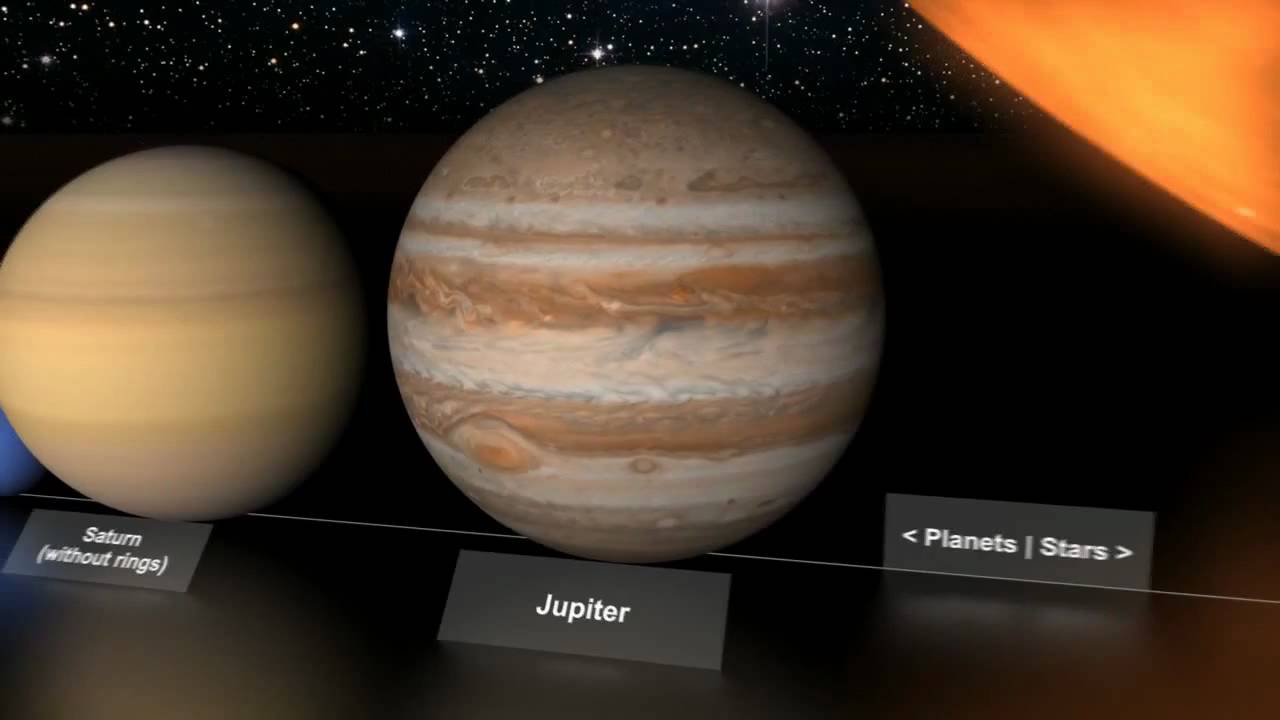 Planets' and stars' size comparison - YouTube
