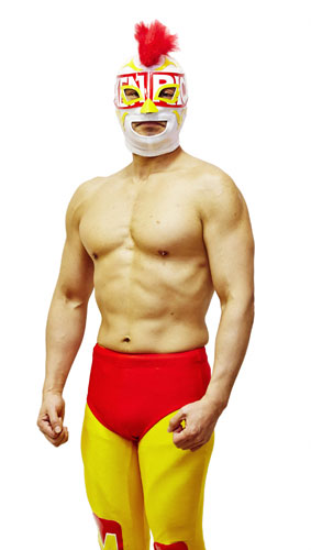 ダウンタウン松本人志　覆面レスラーで肉体美！その名もエル・チキンライス