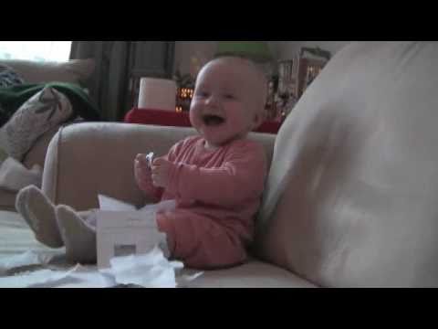 Baby Laughing Hysterically at Ripping Paper (Original) - YouTube