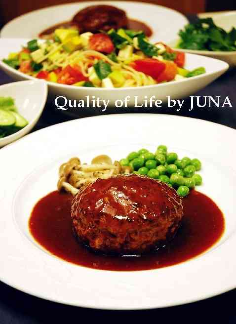 ツルピカふわふわハンバーグと自家製バジルで冷製パスタ｜JUNAオフィシャルブログ「Quality of Life by JUNA」Powered by Ameba