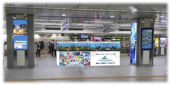 JR横浜駅の中に「ミニ水族館」 横浜・八景島シーパラダイスの生き物が登場