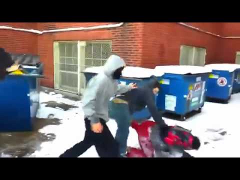 FULL VIDEO helpless asian man attacked and jumped by 7 others behind school - YouTube
