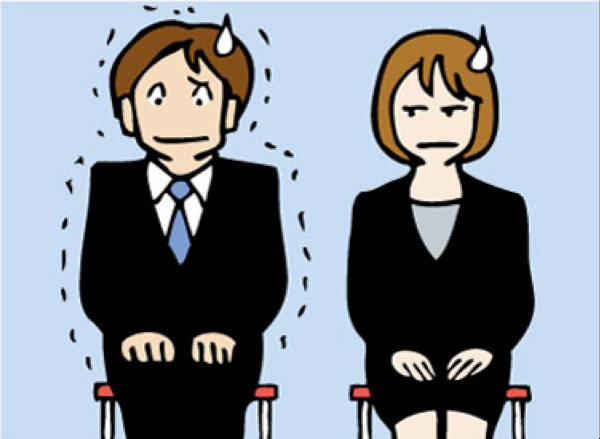 仕事が緊張する人。